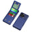ZM11 For iPhone 13 Pro Max Case Vertical Card Slots PU Leather Coated TPU Kickstand Phone Cover - Dark Blue - 2