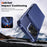 ZM11 For iPhone 13 Pro Max Case Vertical Card Slots PU Leather Coated TPU Kickstand Phone Cover - Dark Blue - 6