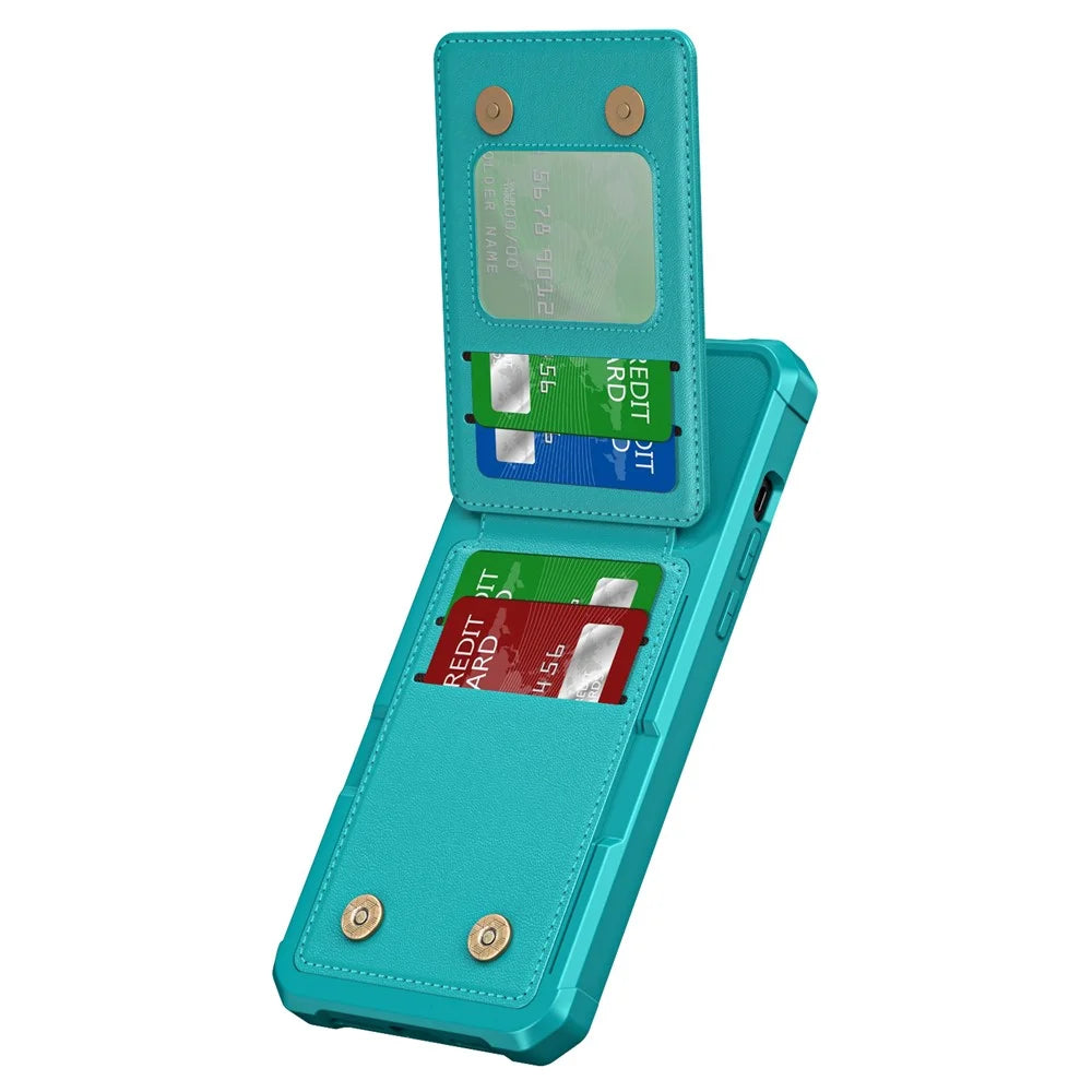 ZM11 For iPhone 12 Pro Max Kickstand Case Leather+TPU Card Slots Phone Cover -  Green - 3