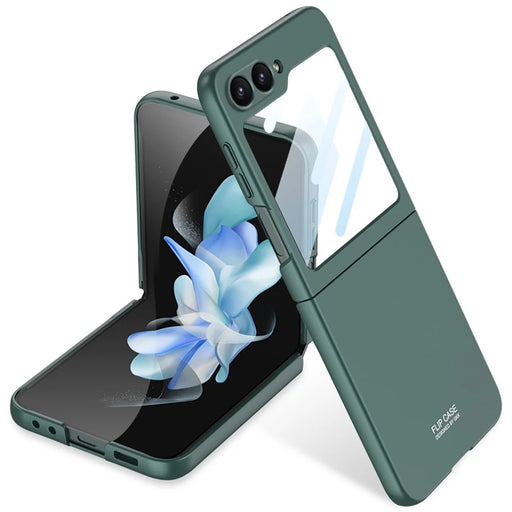 GKK For Samsung Galaxy Z Flip7 FE 5G / Z Flip6 5G Case Ultra-Slim PC Phone Cover with Small Screen Film - Green - 1