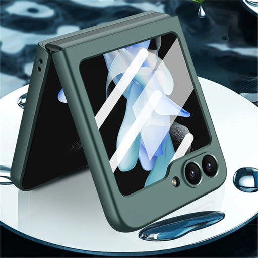 GKK For Samsung Galaxy Z Flip7 FE 5G / Z Flip6 5G Case Ultra-Slim PC Phone Cover with Small Screen Film - Green - 2