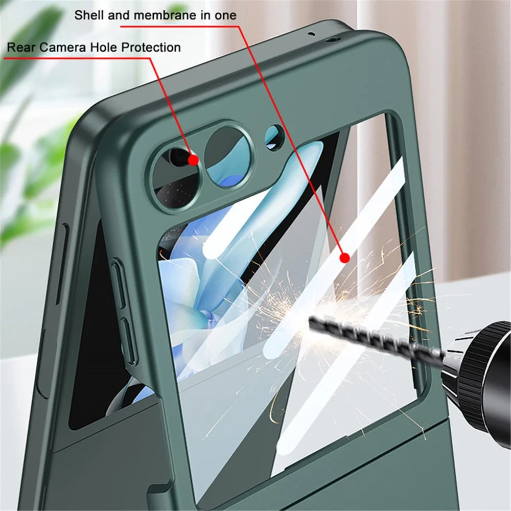 GKK For Samsung Galaxy Z Flip7 FE 5G / Z Flip6 5G Case Ultra-Slim PC Phone Cover with Small Screen Film - Green - 3