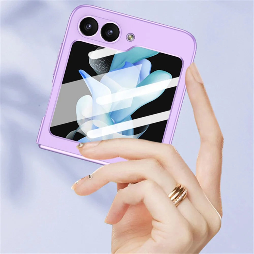 GKK For Samsung Galaxy Z Flip7 FE 5G / Z Flip6 5G Case Ultra-Slim PC Phone Cover with Small Screen Film - Green - 7