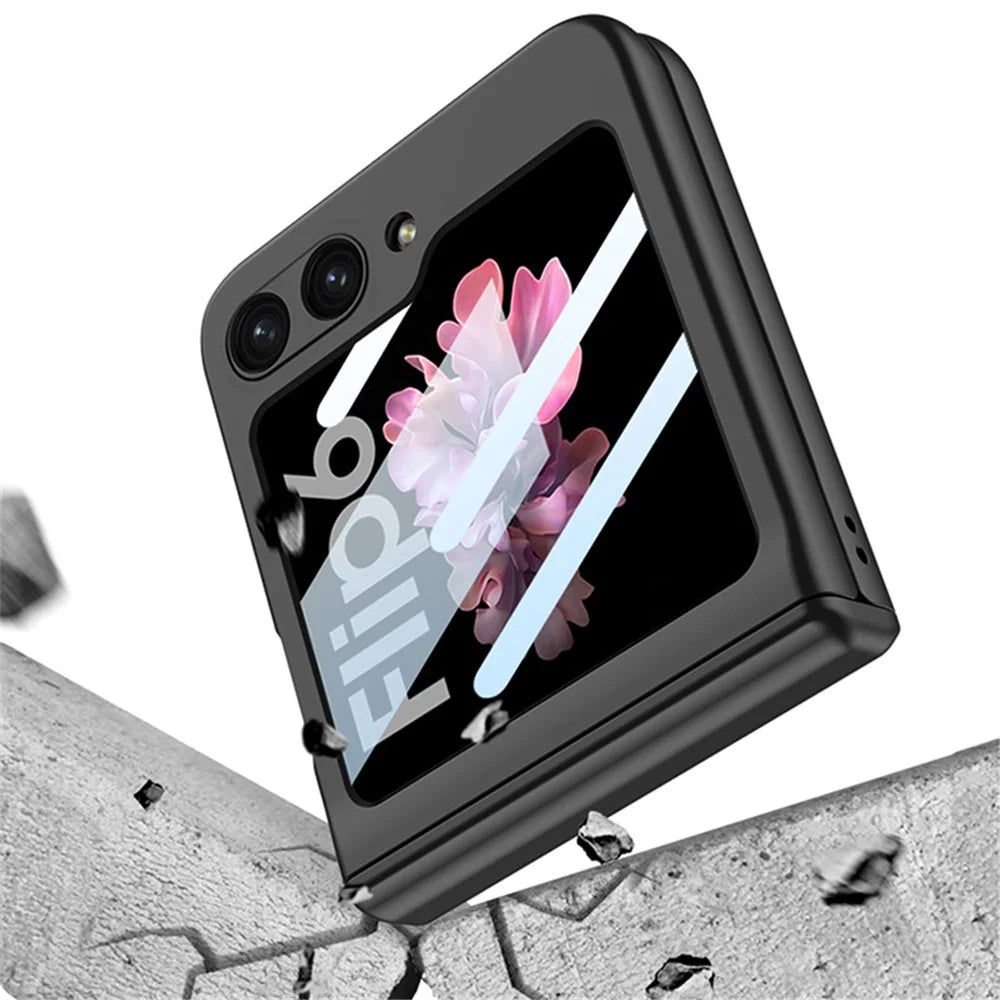 GKK For Samsung Galaxy Z Flip7 FE 5G / Z Flip6 5G Case Magnetic Hinge PC Phone Cover with Small Screen Film - Black - 4