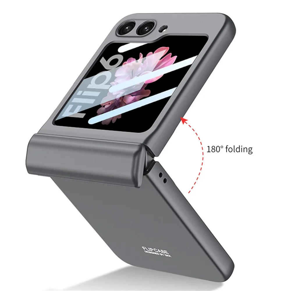 GKK For Samsung Galaxy Z Flip7 FE 5G / Z Flip6 5G Case Magnetic Hinge PC Phone Cover with Small Screen Film - Black - 7