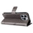 For iPhone 16 Pro Max Phone Case with Stand Cat Tree Pattern Leather Wallet Mobile Cover - Grey - 4