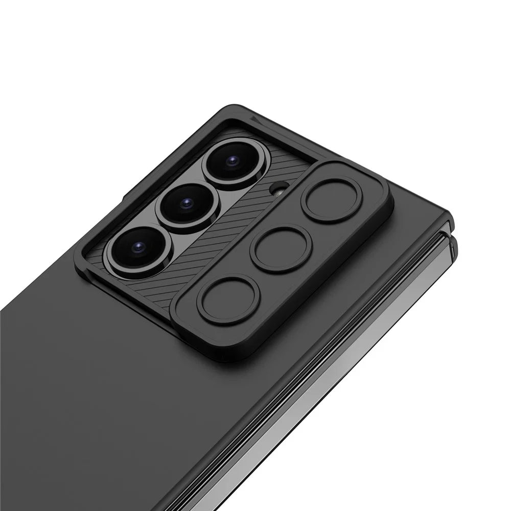 GKK For Samsung Galaxy Z Fold6 5G Case Slim-Fit Lens Guard Phone Cover with Tempered Glass Film - Titanium Grey - 5