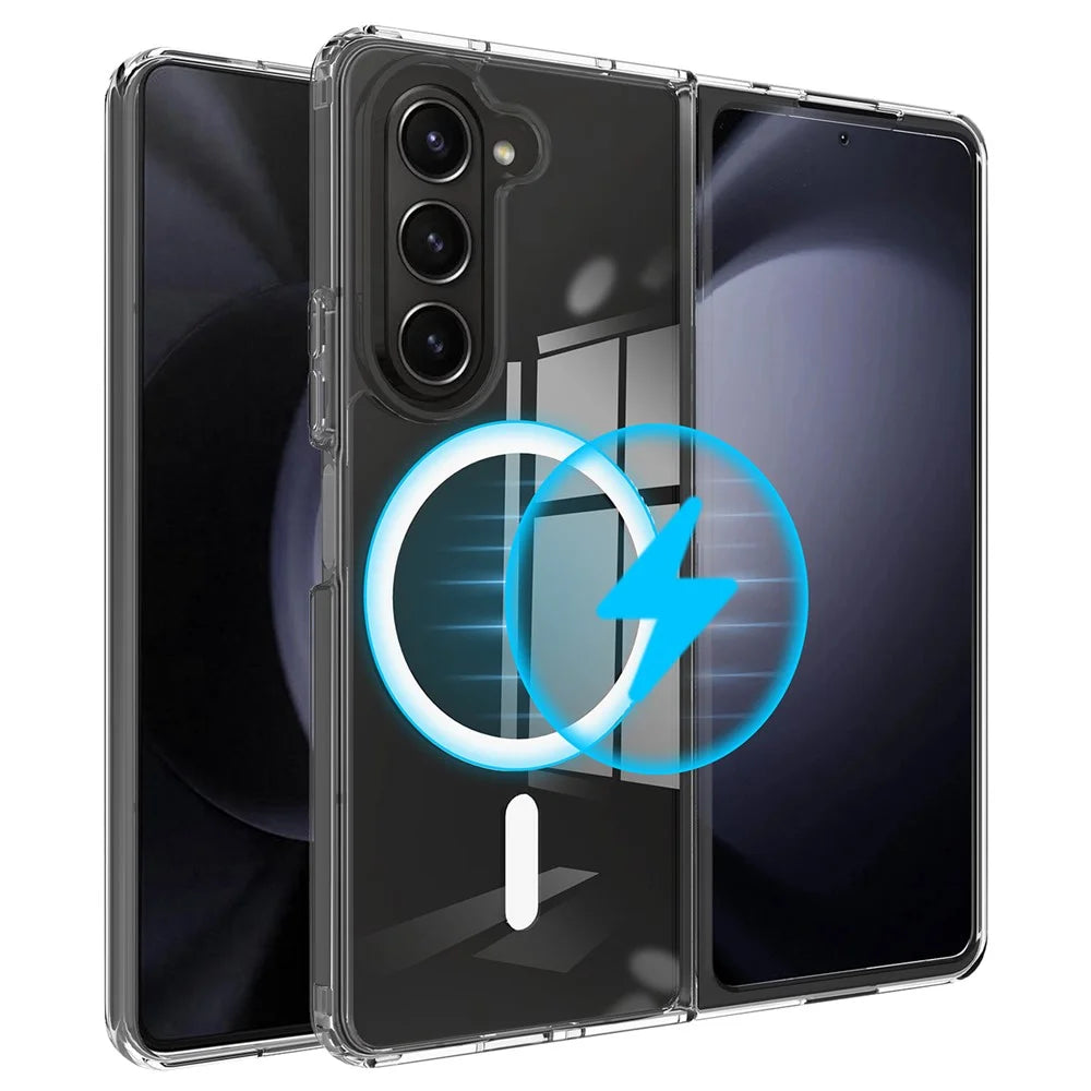 For Samsung Galaxy Z Fold6 5G Case Magnetic Case TPU+Acrylic Shockproof Phone Cover - 1