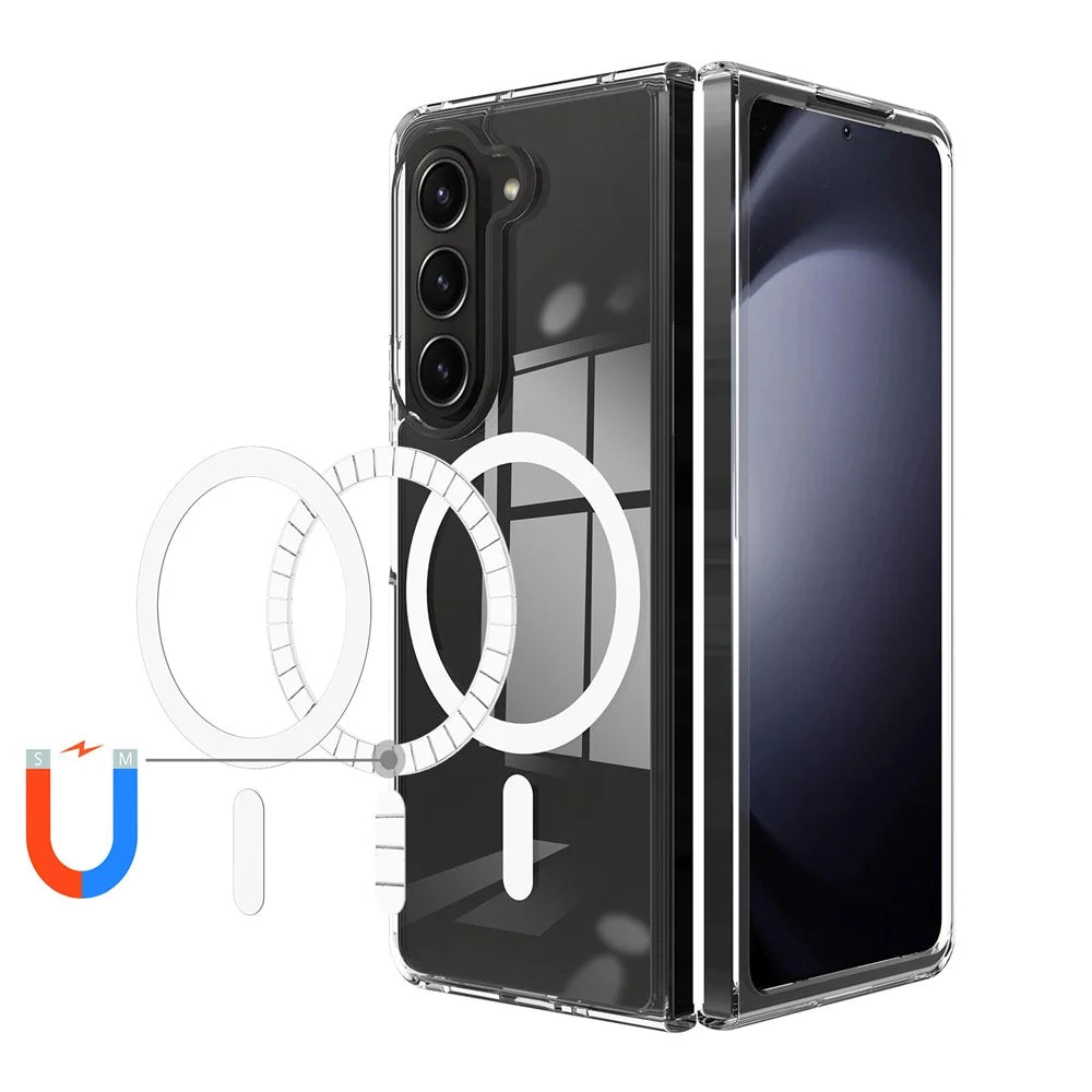 For Samsung Galaxy Z Fold6 5G Case Magnetic Case TPU+Acrylic Shockproof Phone Cover - 3