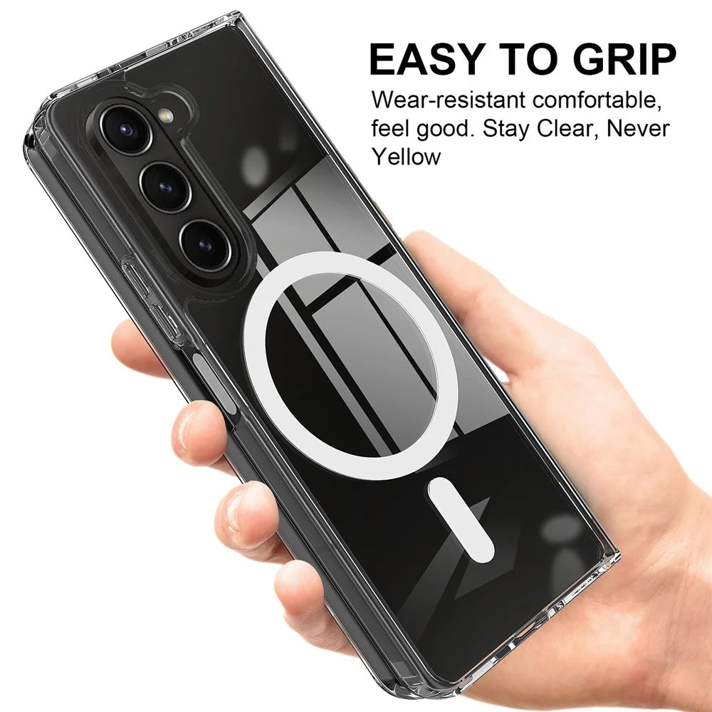 For Samsung Galaxy Z Fold6 5G Case Magnetic Case TPU+Acrylic Shockproof Phone Cover - 4