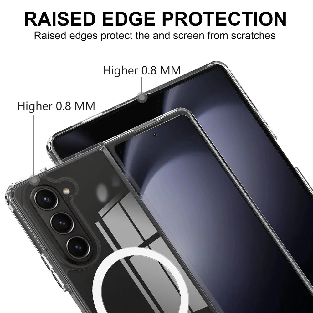 For Samsung Galaxy Z Fold6 5G Case Magnetic Case TPU+Acrylic Shockproof Phone Cover - 5
