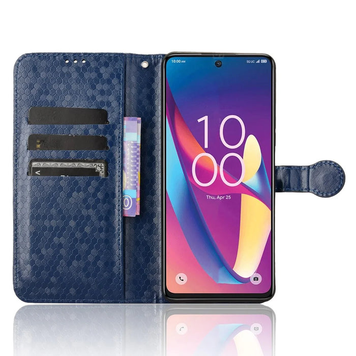 For TCL 50 XL 5G Case Dot Pattern Flip Leather Phone Cover Wallet - Dark Blue - 2