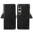 For Sony Xperia 1 VI Case Genuine Cow Leather RFID Blocking Wallet Phone Cover Litchi Texture - Black - 1