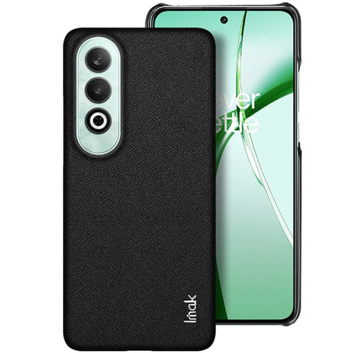 IMAK Ruiyi Series for OnePlus Nord CE4 5G / Oppo K12 Case Leather Coated PC Back Cover - Cross Texture - 1