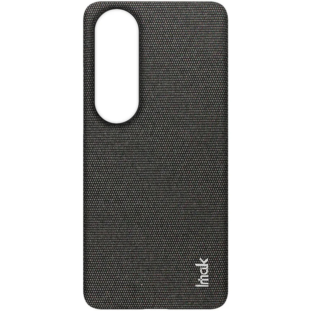 IMAK Ruiyi Series for OnePlus Nord CE4 5G / Oppo K12 Case Fabric Texture Leather+PC Phone Back Cover - Black - 4