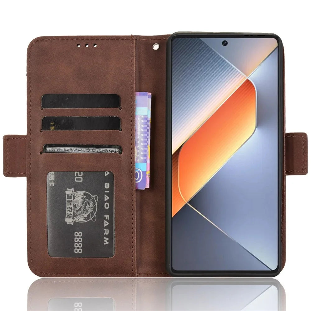 For TECNO Pova 6 4G Case Wallet Leather Phone Cover with Multiple Card Slots - Brown - 2