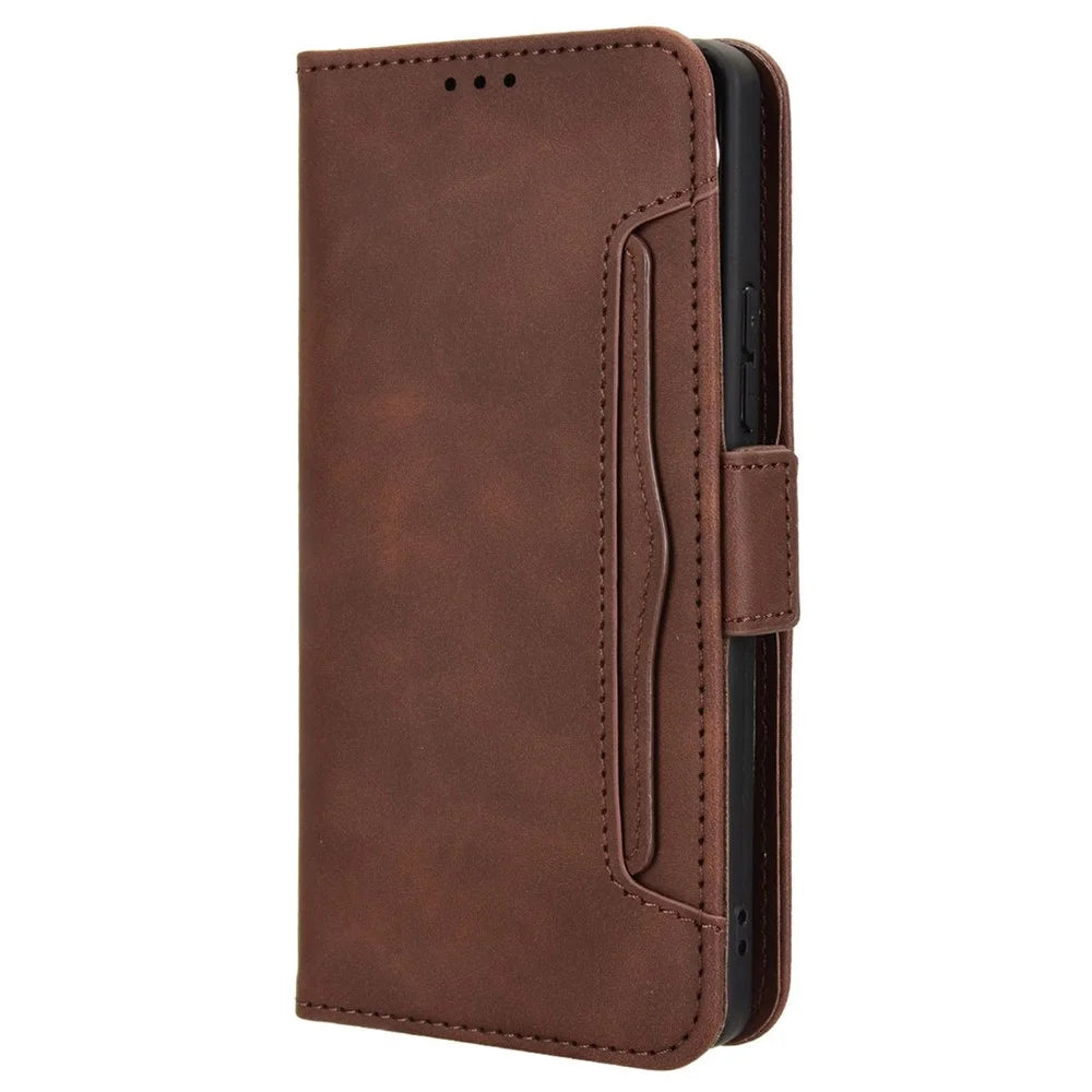 For TECNO Pova 6 4G Case Wallet Leather Phone Cover with Multiple Card Slots - Brown - 7