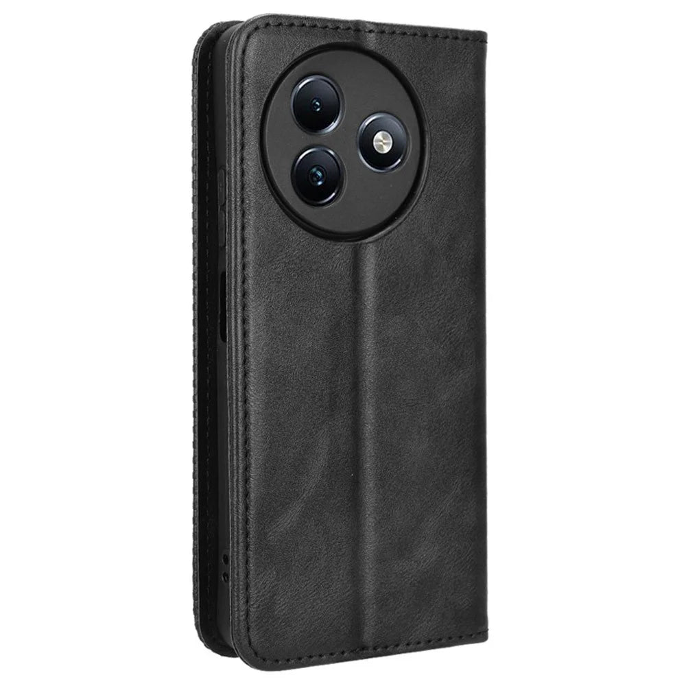 For itel S24 S667LN Case Magnetic Closing Leather Phone Wallet Cover - Black - 7
