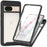 For Google Pixel 8a Case PC+TPU Clear Phone Cover with PET Screen Film All-Around Protection - Black - 1