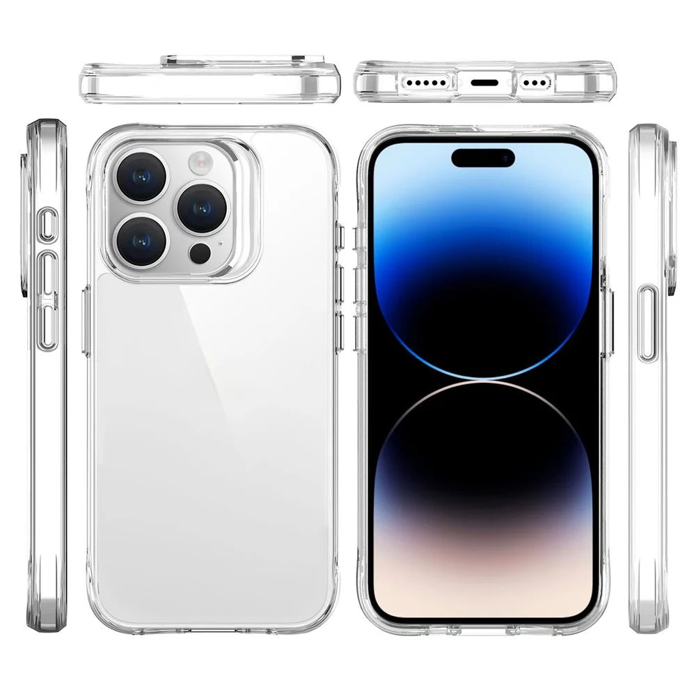 For iPhone 16 Pro Case 1.5mm PC Back TPU Frame Transparent Phone Cover - 2