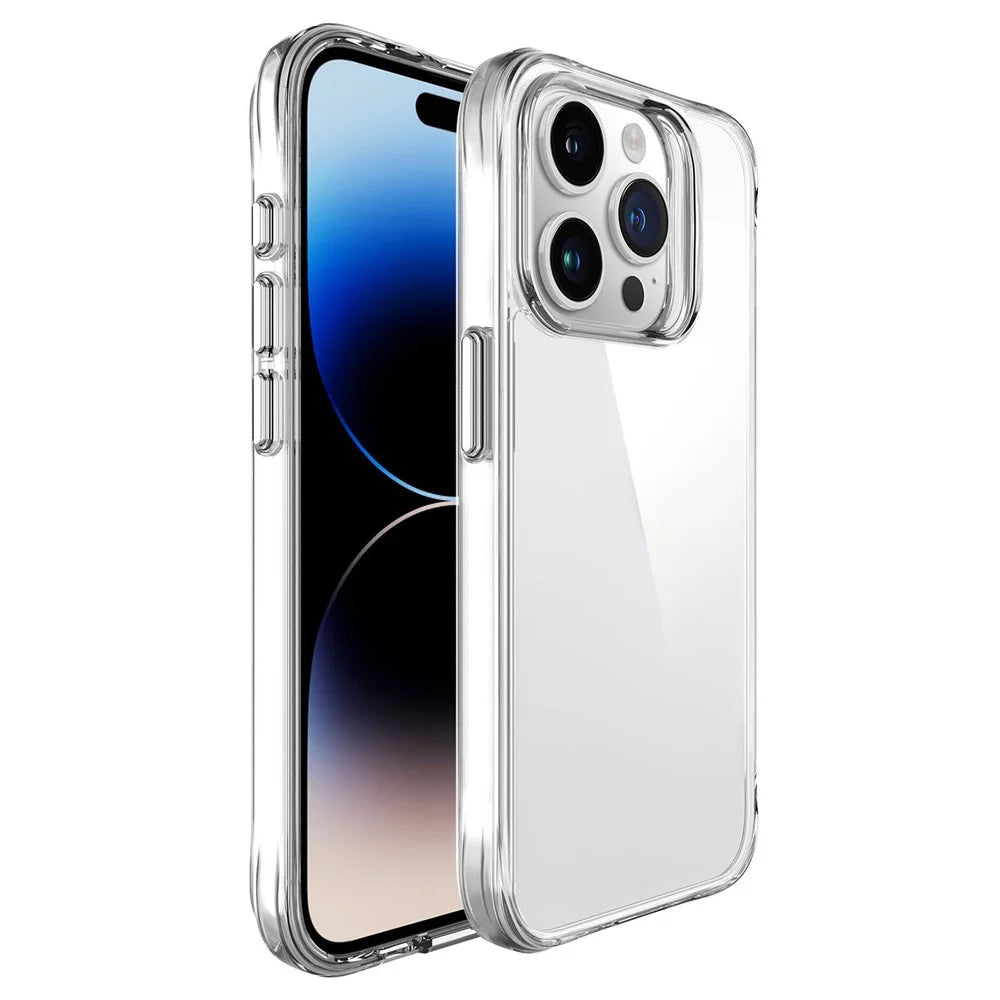 For iPhone 16 Pro Max Case PC + TPU Slim Transparent Phone Cover - 1