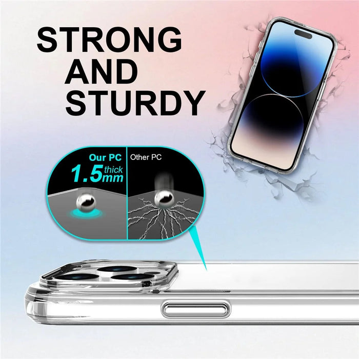 For iPhone 16 Pro Max Case PC + TPU Slim Transparent Phone Cover - 7