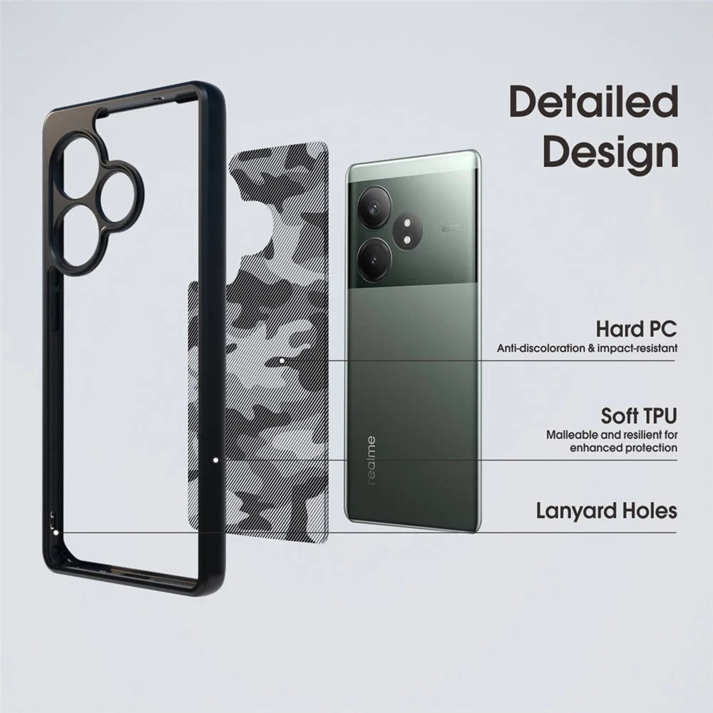 IBMRS For Realme GT Neo6 5G / GT 6T 5G / GT 6 5G / GT Neo6 SE 5G (China) Case TPU+PC Phone Cover Airbags Corners Shockproof - Artistic Camouflage - 4