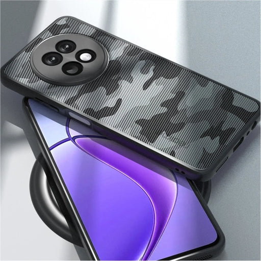 IBMRS For Realme 12 5G / 12x 5G Case Hard PC Back Flexible TPU Frame Phone Cover - Grid Camouflage - 2