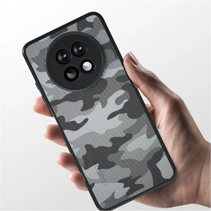 IBMRS For Realme 12 5G / 12x 5G Case Hard PC Back Flexible TPU Frame Phone Cover - Grid Camouflage - 3
