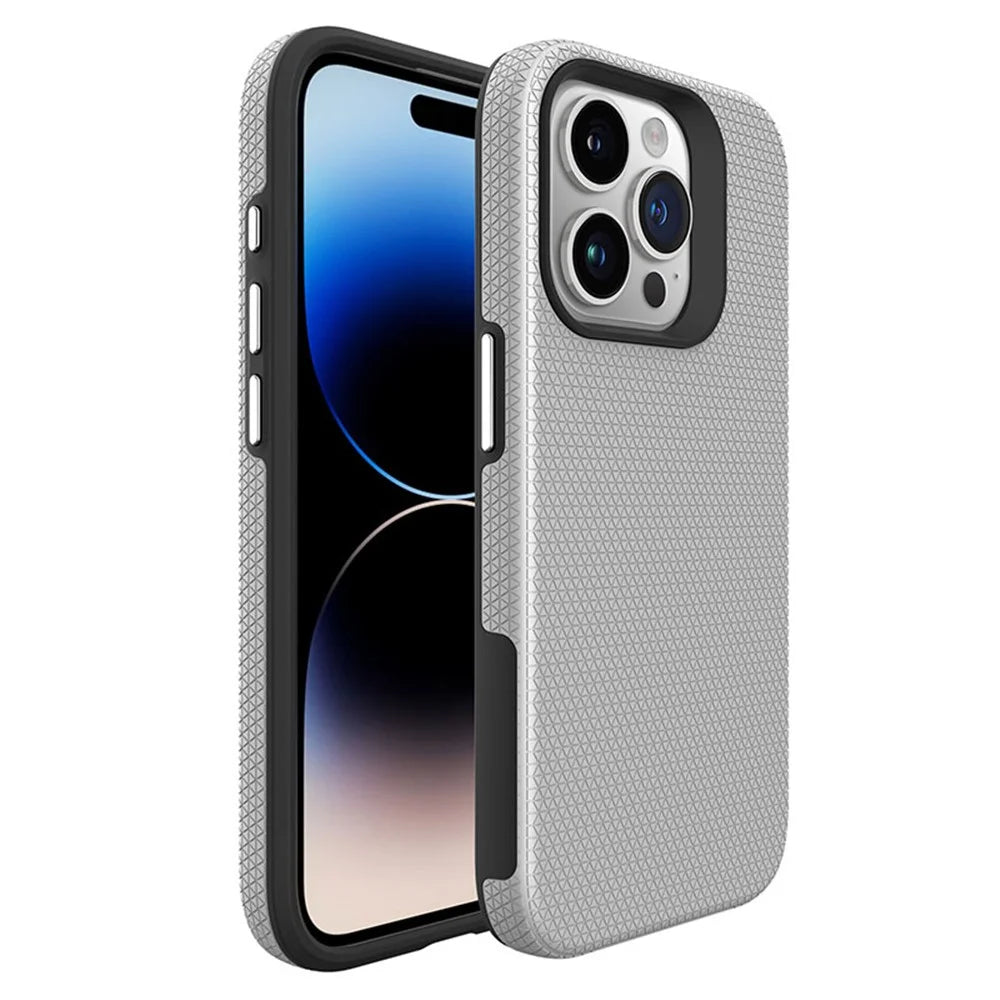 For iPhone 16 Pro Max Case Compatible with MagSafe Protective TPU+PC Phone Cover - Silver - 1
