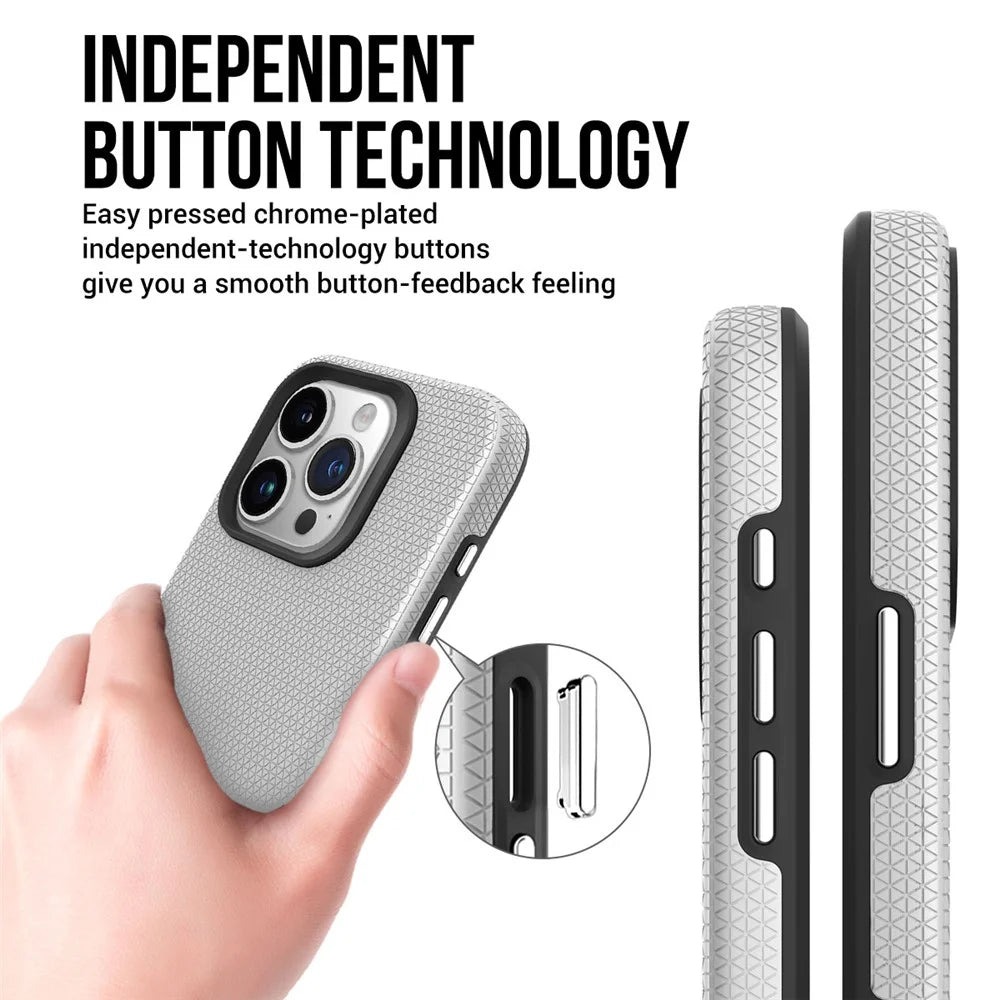 For iPhone 16 Pro Max Case Compatible with MagSafe Protective TPU+PC Phone Cover - Silver - 2