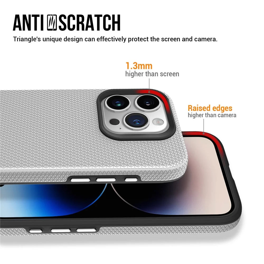 For iPhone 16 Pro Max Case Compatible with MagSafe Protective TPU+PC Phone Cover - Silver - 4