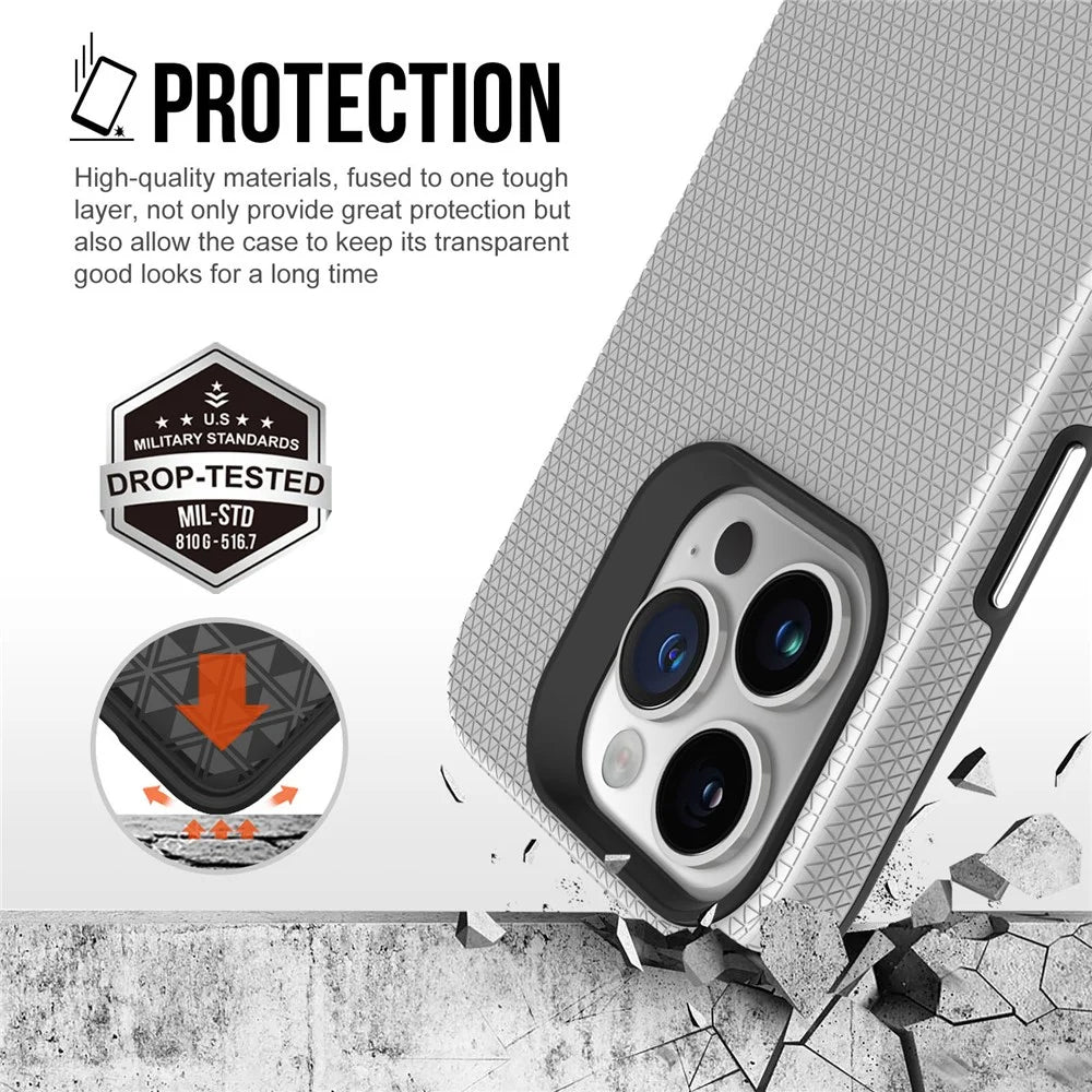 For iPhone 16 Pro Max Case Compatible with MagSafe Protective TPU+PC Phone Cover - Silver - 7