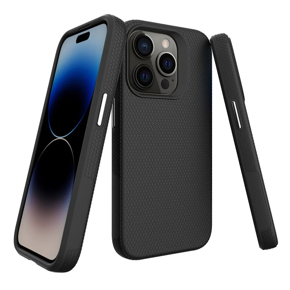 For iPhone 16 Pro Max Case TPU+PC Phone Cover Corners Shockproof - Black - 7