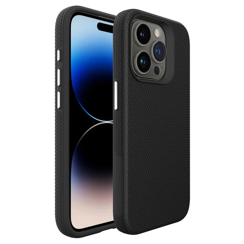 For iPhone 16 Pro Case TPU+PC Four Corner Anti-drop Phone Cover - Black - 1