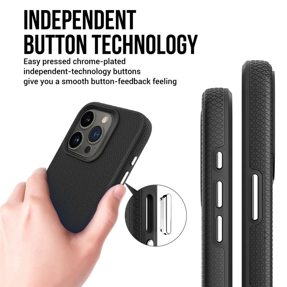 For iPhone 16 Pro Case TPU+PC Four Corner Anti-drop Phone Cover - Black - 2