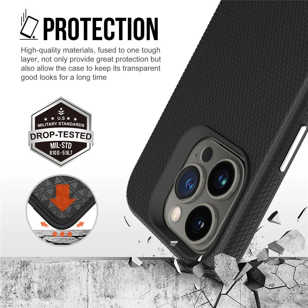 For iPhone 16 Pro Case TPU+PC Four Corner Anti-drop Phone Cover - Black - 6