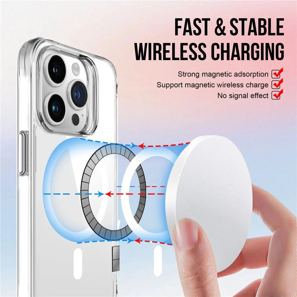For iPhone 16 Pro Case Compatible with MagSafe TPU+PC Clear Phone Cover - 7