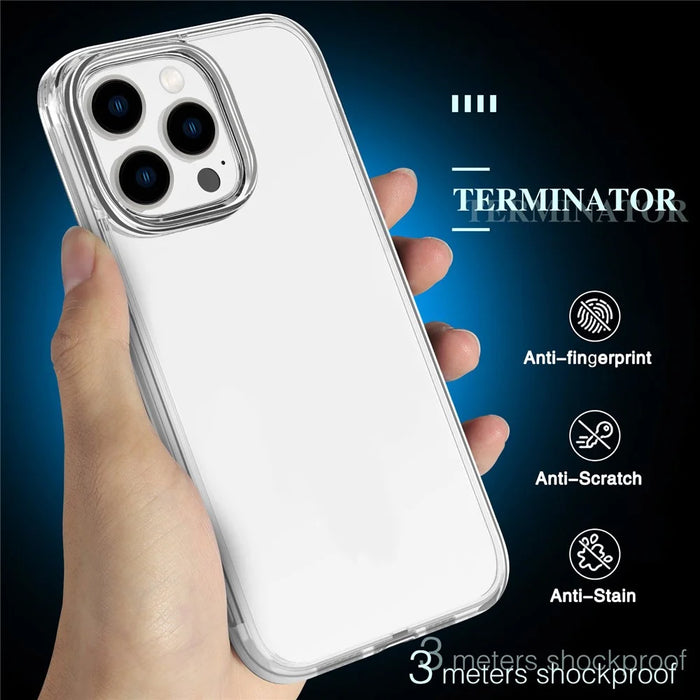 For iPhone 16 Pro Max Case PC + TPU Phone Cover Anti-Scratch Clear Back - Transparent - 4