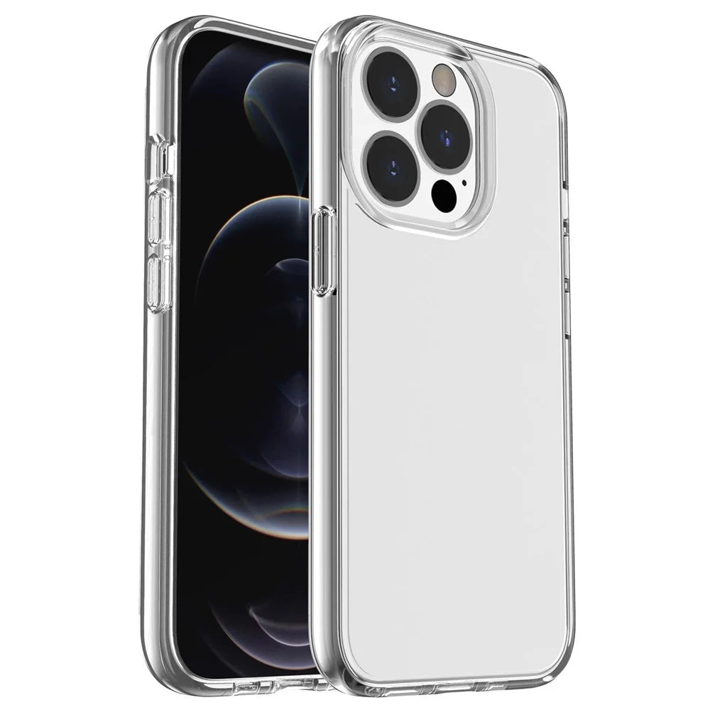 For iPhone 16 Pro Case Clear PC + TPU Shockproof Protective Phone Cover - Transparent - 1