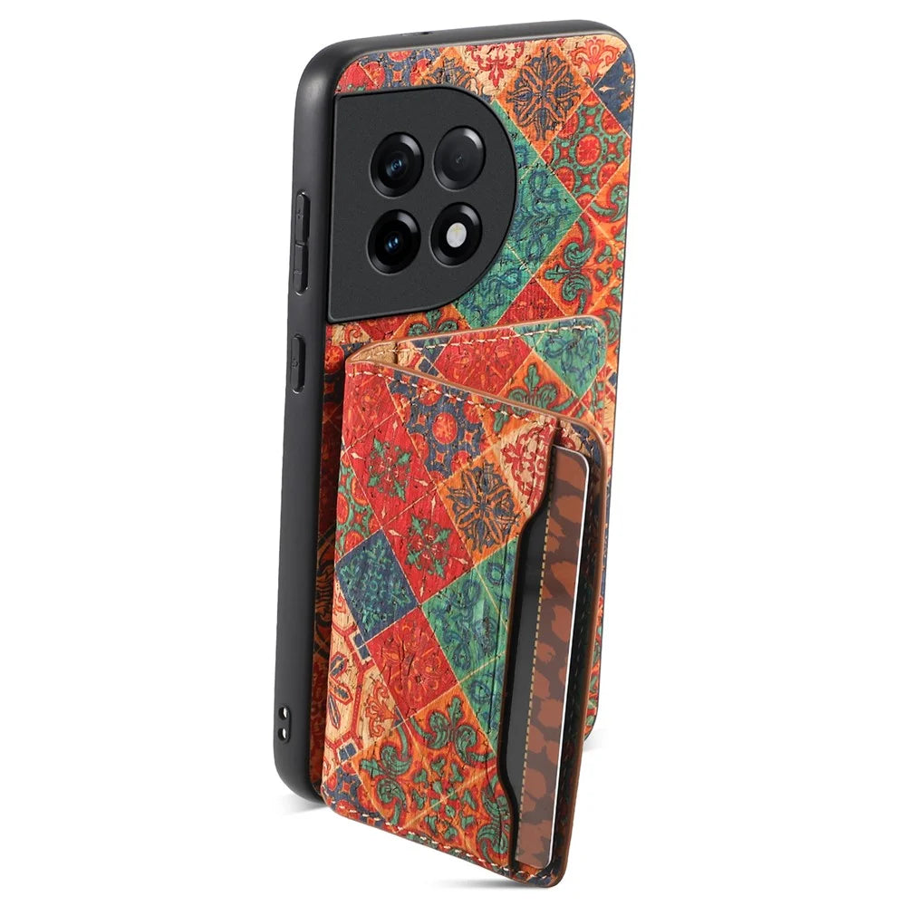 For OnePlus Ace 2 5G / 11R 5G Case Floral Pattern Card Slot Kickstand PU Covered Hybrid Phone Shell - Winter / Blue - 2