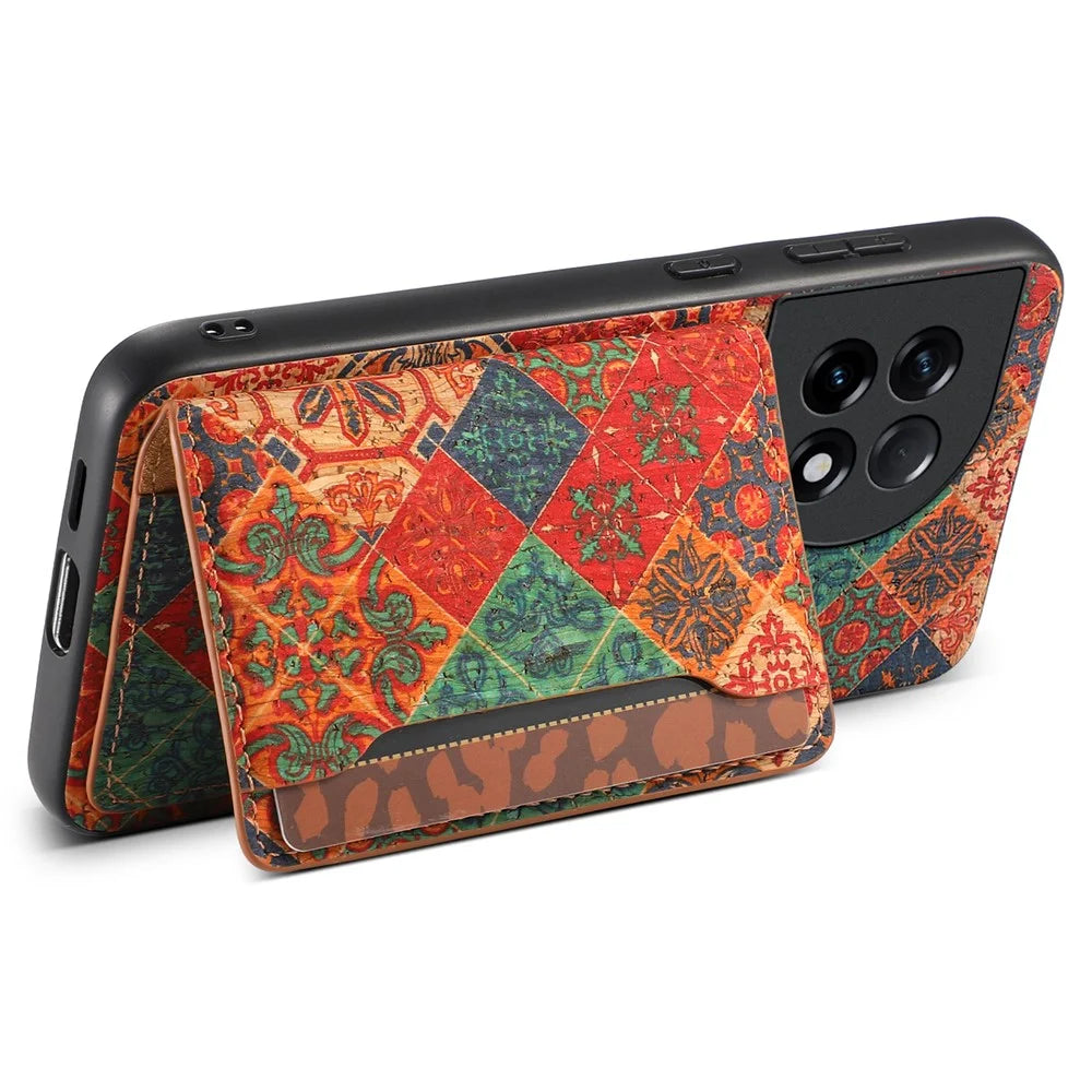 For OnePlus Ace 2 5G / 11R 5G Case Floral Pattern Card Slot Kickstand PU Covered Hybrid Phone Shell - Winter / Blue - 3
