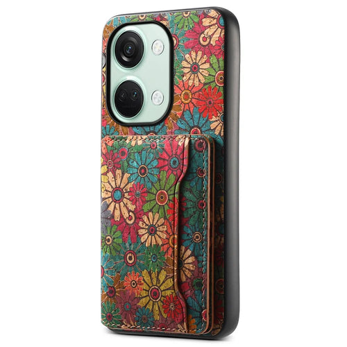 For OnePlus Ace 2V / Nord 3 5G Case Floral Pattern Card Slot Kickstand Hybrid Phone Cases - Spring / Green - 1
