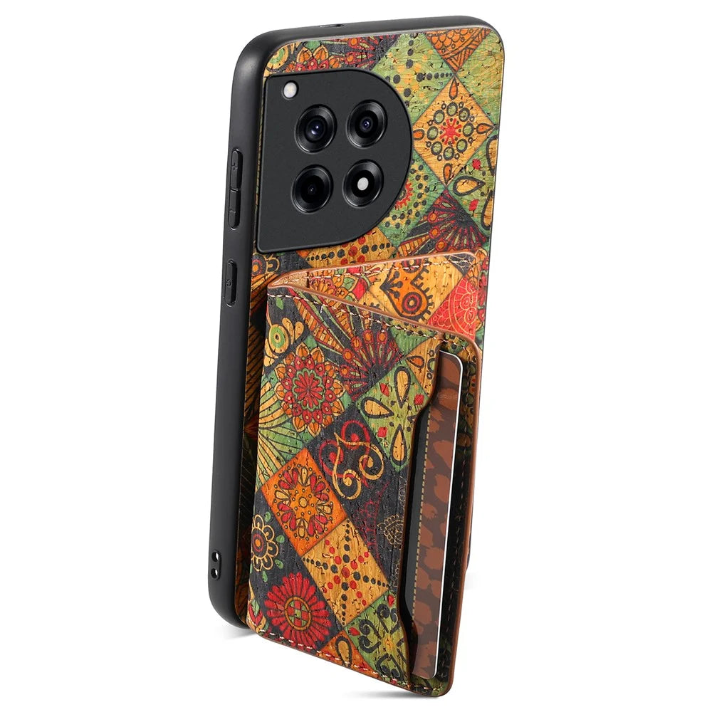 For OnePlus Ace 3 5G / 12R 5G Case Floral Pattern Hybrid Phone Shell with Card Slot Kickstand - Autumn / Yellow - 2