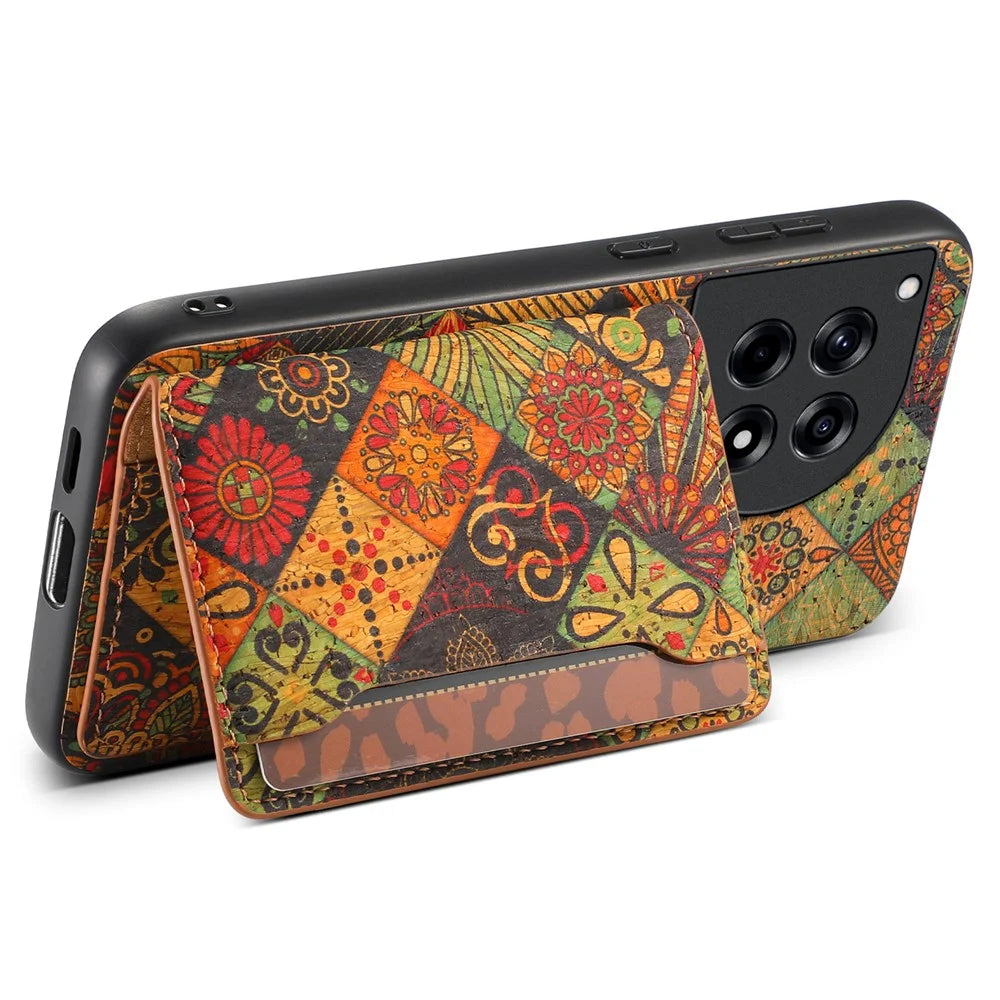 For OnePlus Ace 3 5G / 12R 5G Case Floral Pattern Hybrid Phone Shell with Card Slot Kickstand - Autumn / Yellow - 3