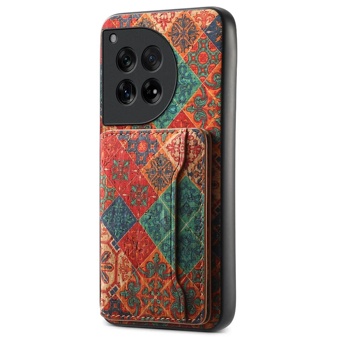 For OnePlus 12 5G Case Floral Design Card Slots Shockproof Leather Back  Cover - Winter / Blue - 1
