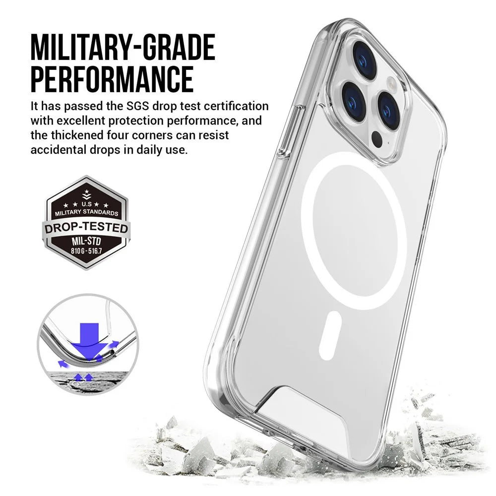 For iPhone 16 Pro Max Case Compatible with MagSafe TPU+PC Clear Phone Cover - 3