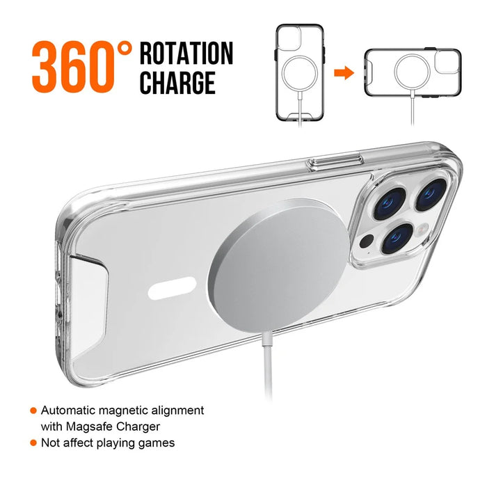 For iPhone 16 Pro Magnetic Case TPU+PC Drop Protection Phone Cover - 5