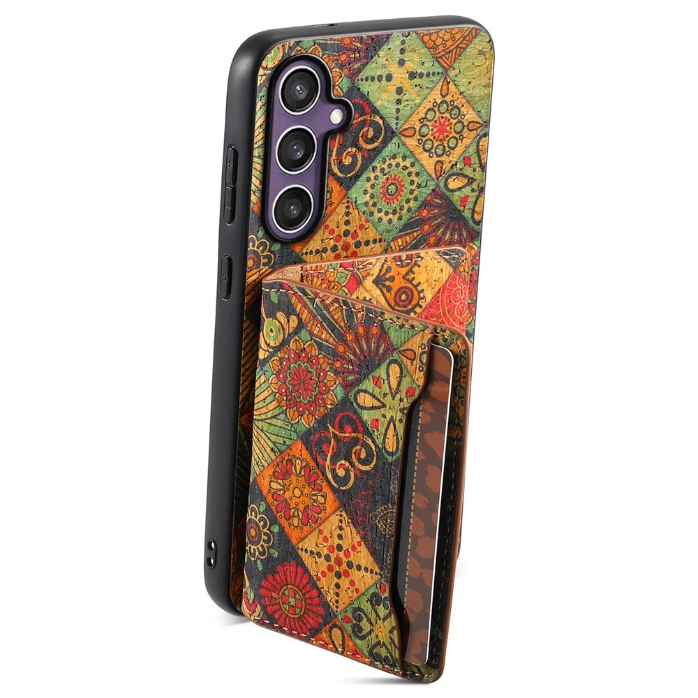 For Samsung Galaxy S24+ Case Pattern Print Card Slot Kickstand PU+TPU+PC Phone Cover - Autumn / Yellow - 2