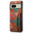 For Google Pixel 8 Case Floral Pattern Card Slot PU+TPU+PC Kickstand Phone Case - Winter / Blue - 1